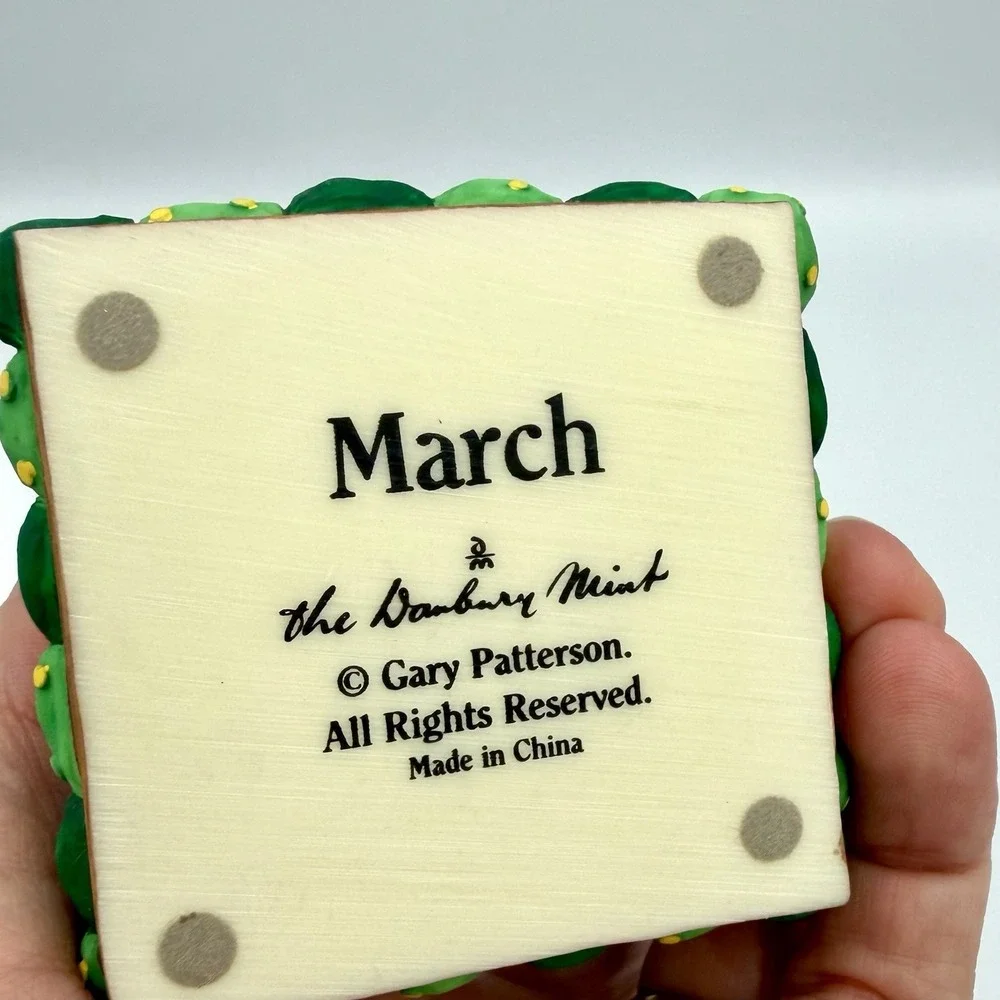 Vtg Irish Calendar Cats St Patty's Day MARCH DANBURY MINT Figurine Cat 1990 ☘️